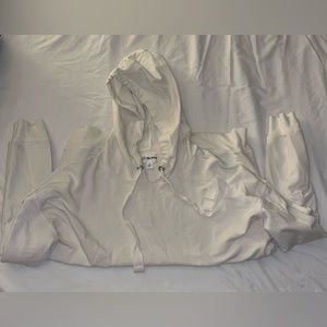 “The Drop” White Hooded Long Sleeve
